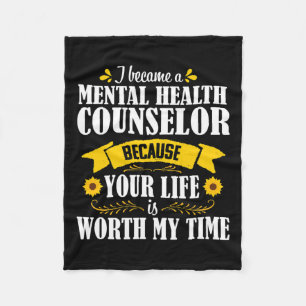 Quote Cute Mental Health Counsellor Counseling  Fleece Blanket