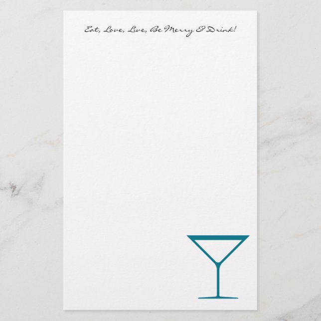QUOTE: Eat, Love, Live, Be Merry & Drink Stationery (Front)