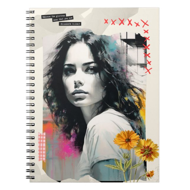 Quote : Embrace the glorious mess that you are Notebook (Front)