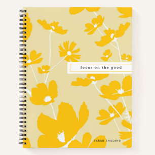 Quote Focus On The Good Floral Pattern Notebook