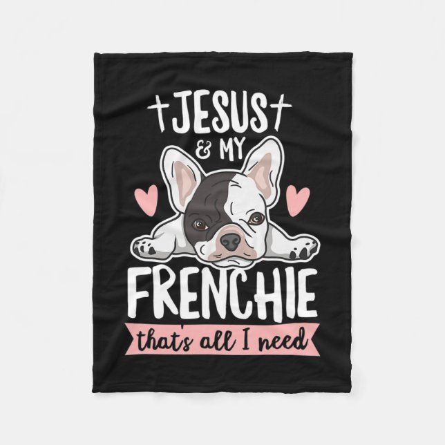 Quote For A Frenchie Owner  Fleece Blanket (Front)