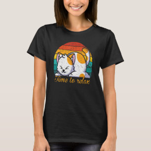 Quote For Cute Cat It's Time To Relax Vintage T-Shirt
