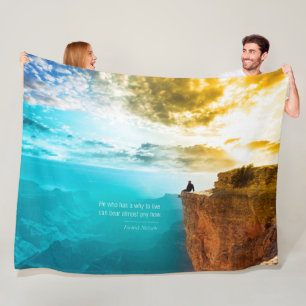 Quote Friedrich Nietzsche Nature Adventure Nature Fleece Blanket