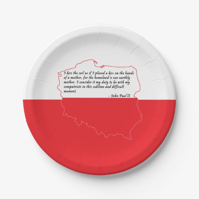 Quote From Pope John Paul II Paper Plate (Front)