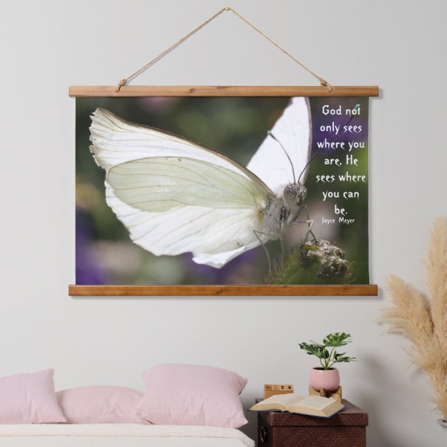 Quote Inspirational Butterfly Wall Hanging Hanging Tapestry (Bedroom)