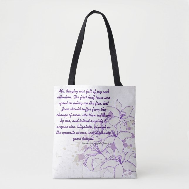Quote Jane Austen Pride and Prejudice Chapter 11 Tote Bag (Front)
