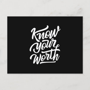 Quote - Know Your Worth - dark Postcard