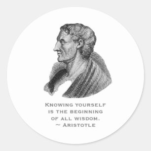 Quote Knowing Yourself Philosopher Aristotle Classic Round Sticker