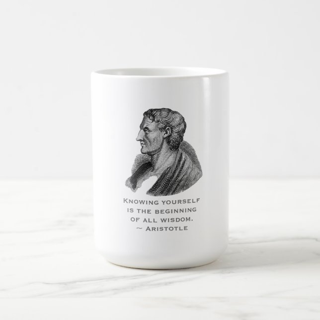 Quote Knowing Yourself Philosopher Aristotle Coffee Mug (Center)
