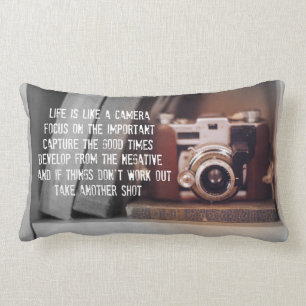Quote: Life is like a Camera Lumbar Cushion