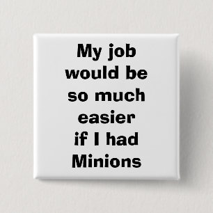 quote, minions 15 cm square badge