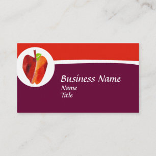 Quote N Expressive Artistic Red Apple 4 Teacher Business Card