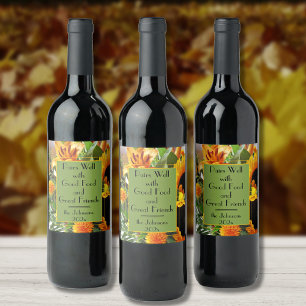 Quote & Name on Sunflowers Set of (6) Wine Label