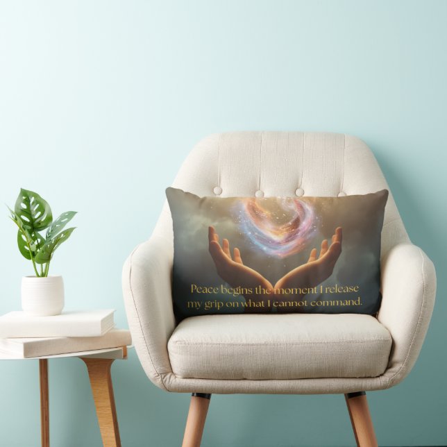 Quote of Finding Peace  Lumbar Cushion (Chair)