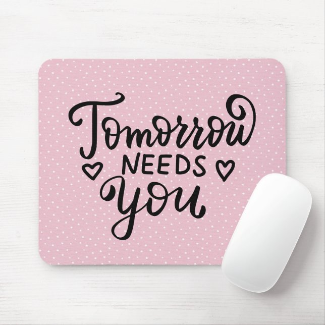 Quote on Polka Dots Mouse Pad (With Mouse)