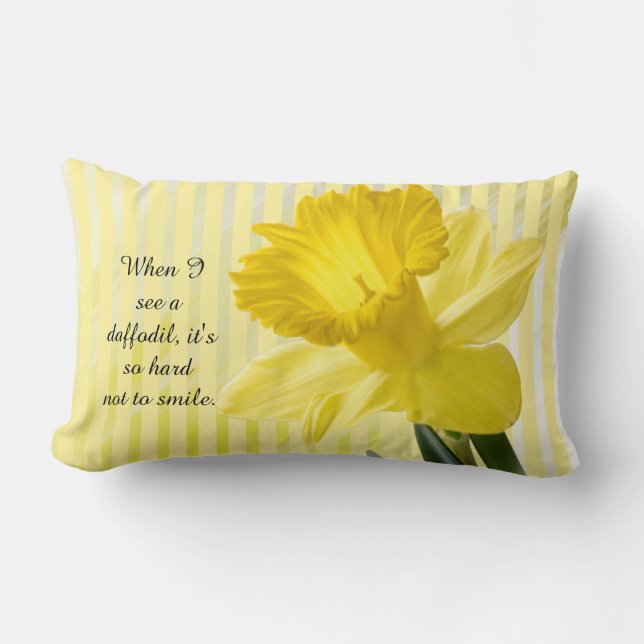 Quote on Yellow Spring Daffodil Picture Lumbar Cushion (Front)