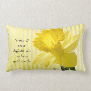 Quote on Yellow Spring Daffodil Picture Lumbar Cushion