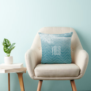 Quote-Personalised Beach YOLO You only live once Cushion