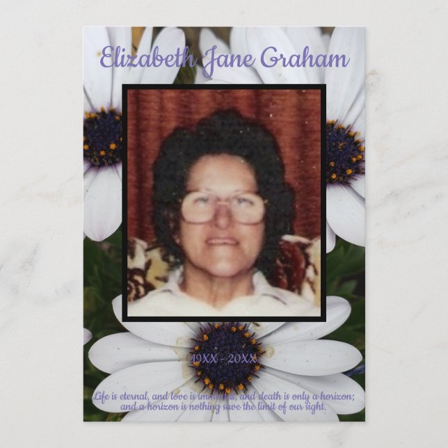 Quote Photo African Daisies Background Funeral   Program (Front)