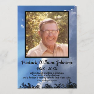 Quote Photo Cloud Background Funeral  Program