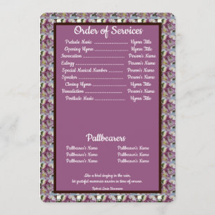 Quote Photo Spider Mums Floral Background Funeral  Program