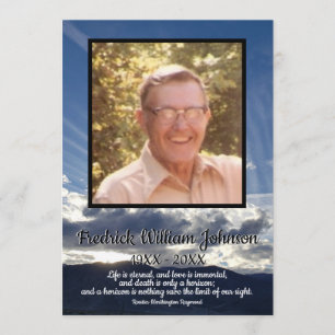 Quote Photo Sunset with Cloud Lines Funeral   Program