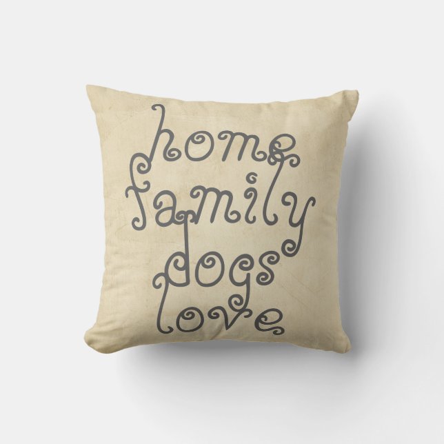quote pillow distessed style for dog lovers (Front)