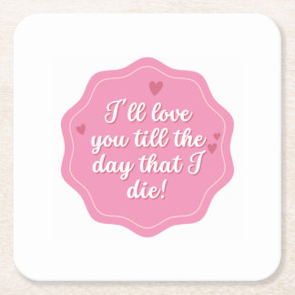 Quote | Pink | Pastel Square Paper Coaster