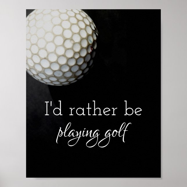 quote poster for golfers black and white (Front)