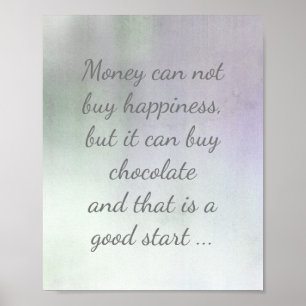 quote poster on chocolate and happiness