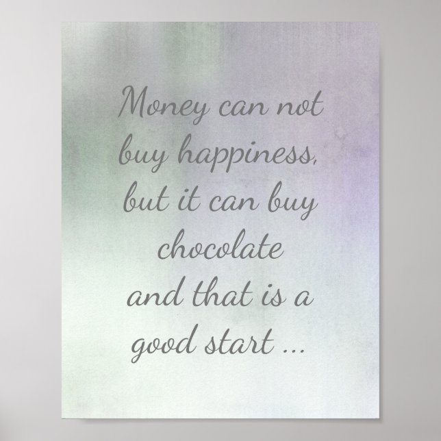 quote poster on chocolate and happiness (Front)