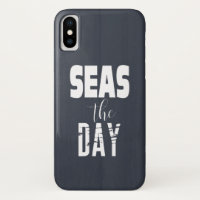 Quote Seas The Day Bold Type White On Grey