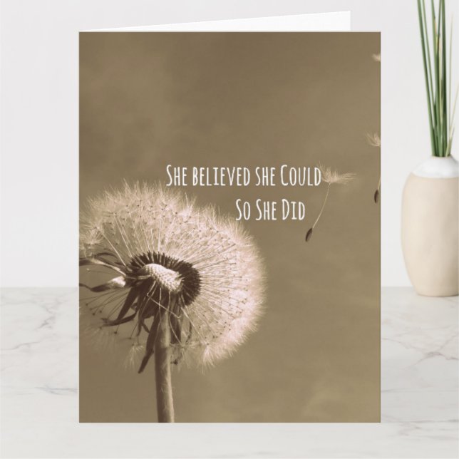 Quote: She believed she could so she Did Card (Front)