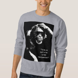Quote To be or not to be Men's Grey Front Print Sweatshirt