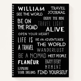 Quote Travel Journal Custom Name