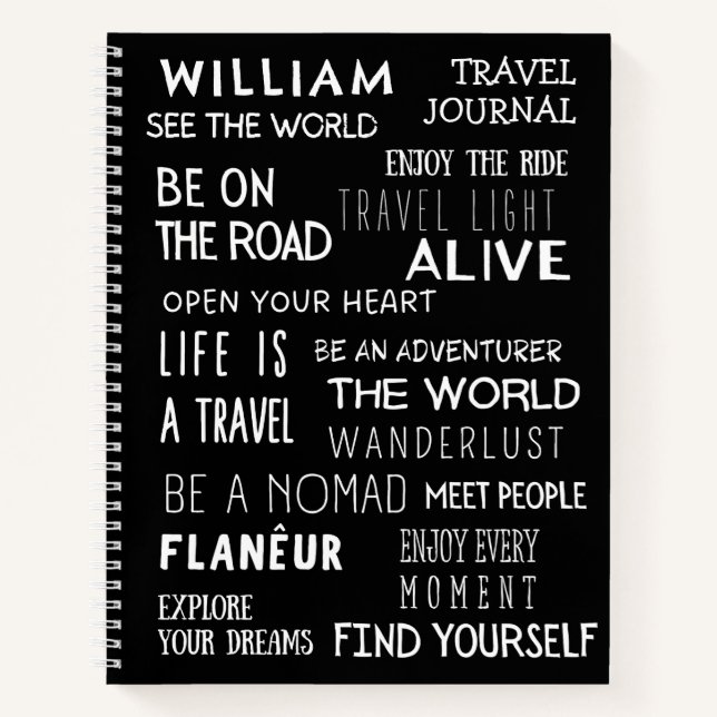 Quote Travel Journal Custom Name (Front)