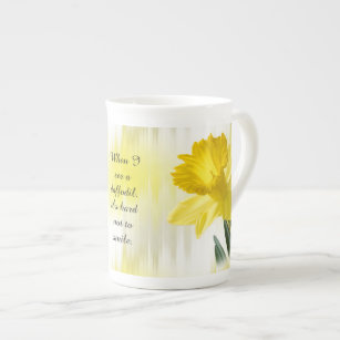 Quote:  "When I see a daffodil ..."  Flower Pics Bone China Mug