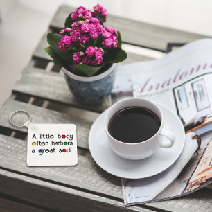 Quote white black colourful letter great soul  key ring