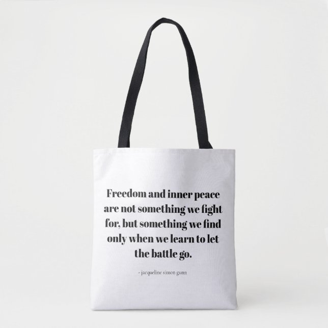 Quotes about inner peace tote bag (Front)