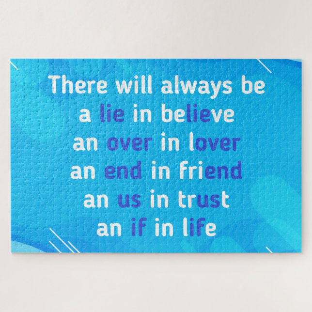 quotes about love, life and friendship  jigsaw puzzle (Horizontal)