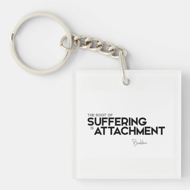 QUOTES: Buddha: Suffering is attachment Key Ring (Front)