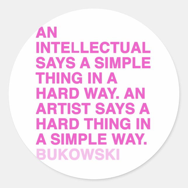 Quotes by Charles Bukowski Classic Round Sticker (Front)
