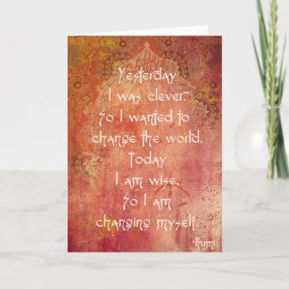 Quotes by Rumi (Greeting Card) Card