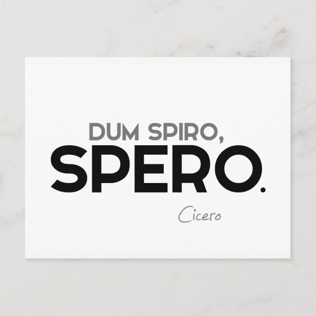 QUOTES: Cicero: Dum spiro, spero Postcard (Front)