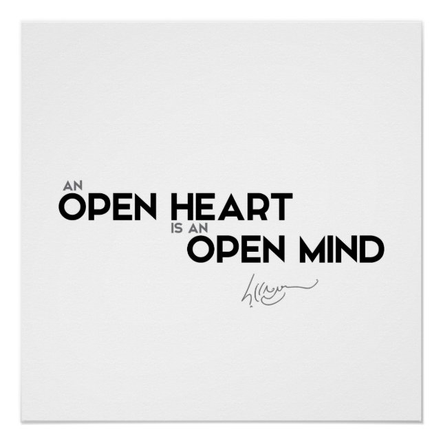 QUOTES: Dalai Lama - Open heart, Open mind Poster (Front)