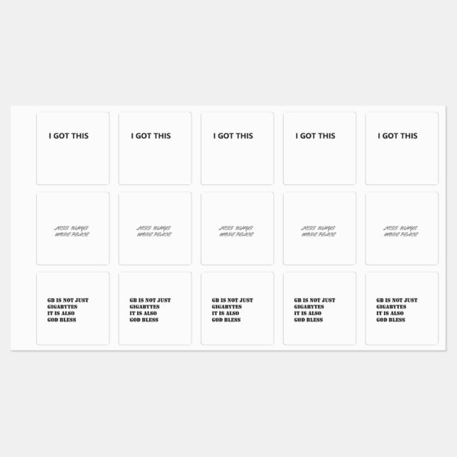 Quotes Large Square Adhesive / Waterproof Label (Sheet)