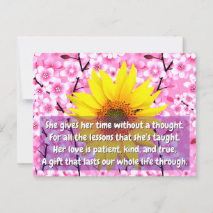Quotes / Message / Poem   Floral Love Mom Postcard