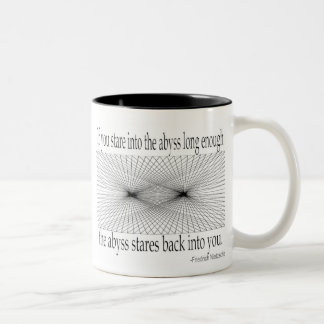 Quotes - Nietzsche, abyss - Two-Tone Coffee Mug