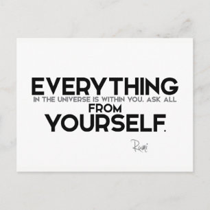 QUOTES: Rumi: Within you Postcard