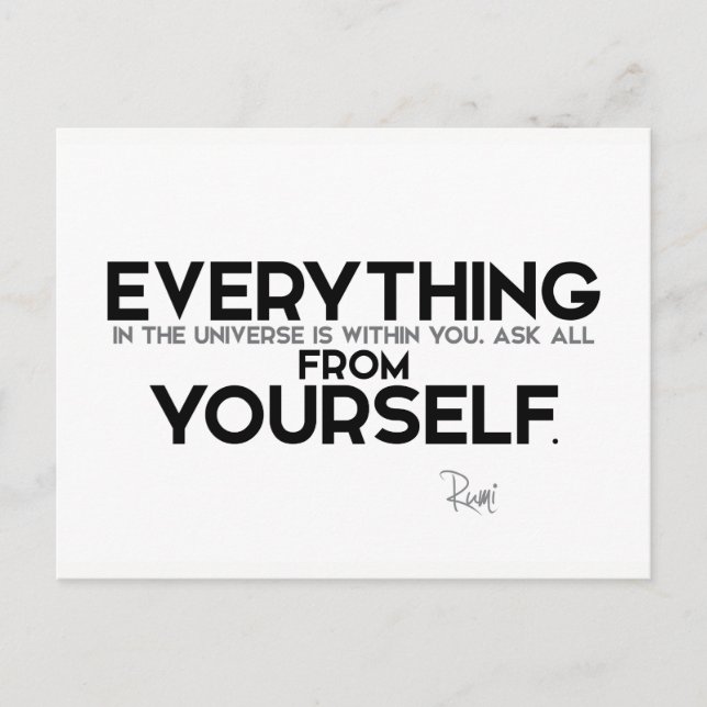 QUOTES: Rumi: Within you Postcard (Front)